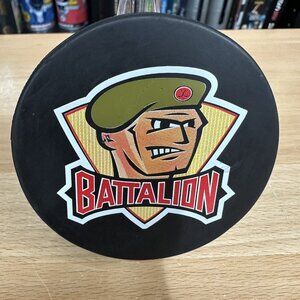 Vintage North Bay Battalion OHL Hockey Puck Viceroy Made In Canada